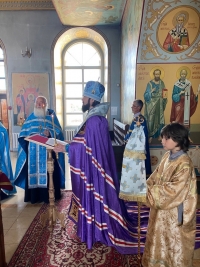 Епископ Митрофан совершил молебен с акафистом в Троице-Никольском храме с. Николо-Березовка